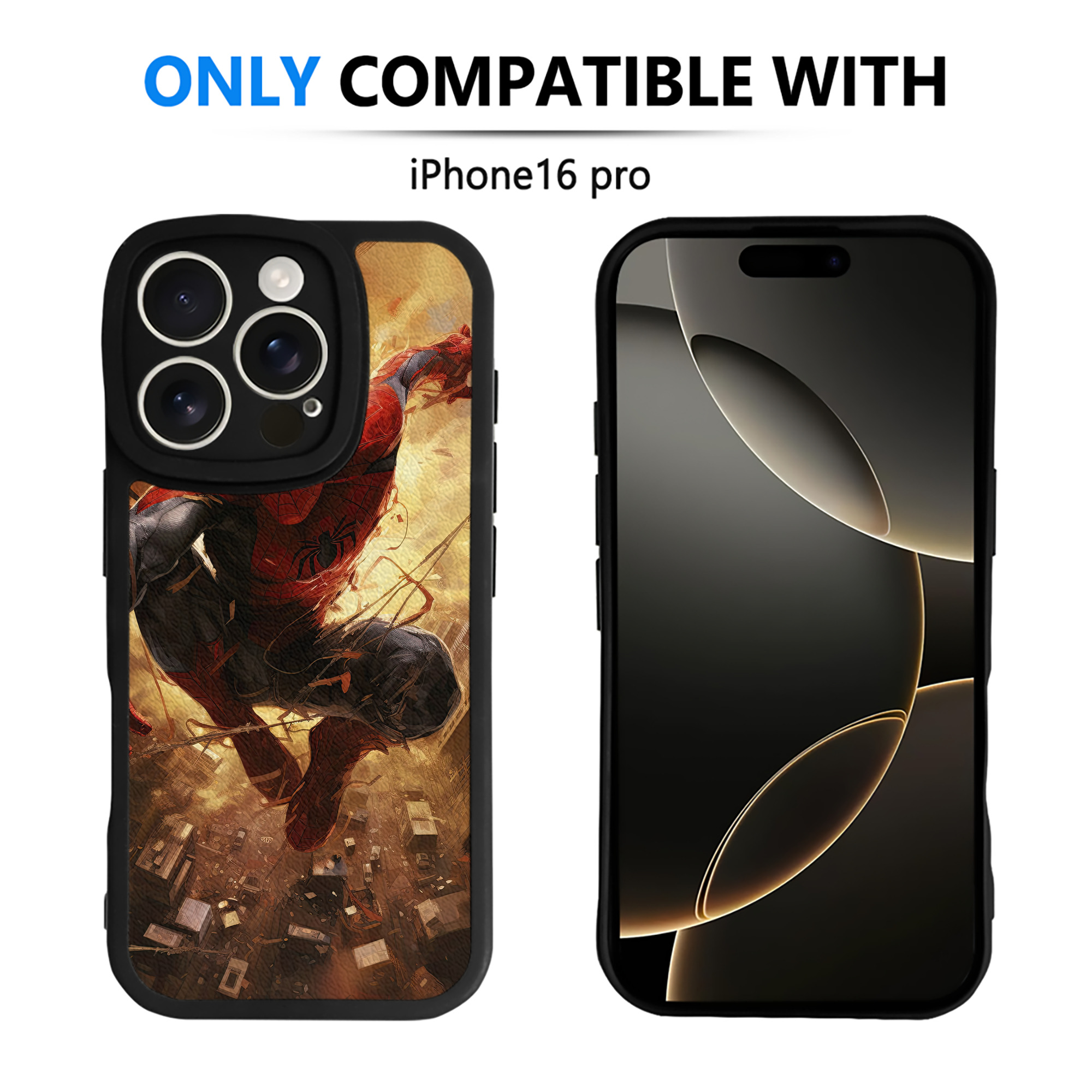 （画像用） Spider Man スパイダーマン 【iPhone 16シリーズ対応】シリコンスマホケース（レザー調） 材質：シリコン